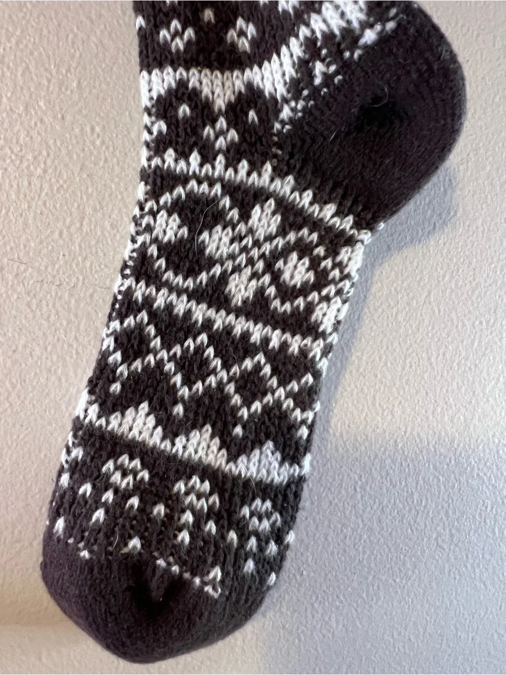 Free People Brown & White Heart Pattern Crew Socks